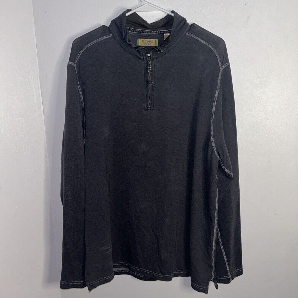 True Grit Mens 1/4 Zip Pullover Sweatshirt Sz Large Brownish Speckled USA Made